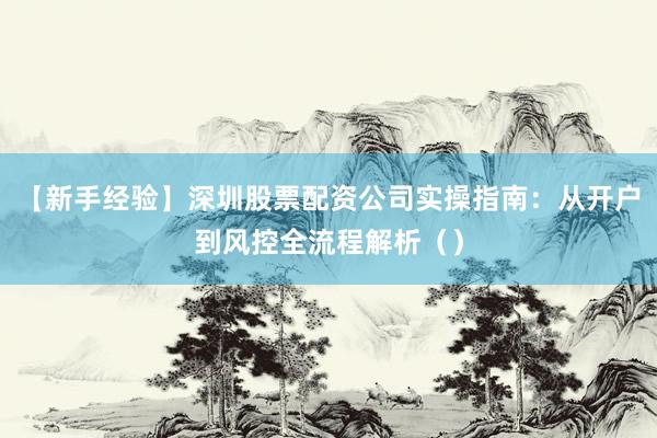 【新手经验】深圳股票配资公司实操指南：从开户到风控全流程解析（）