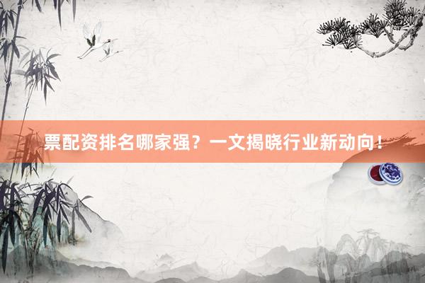 票配资排名哪家强？一文揭晓行业新动向！
