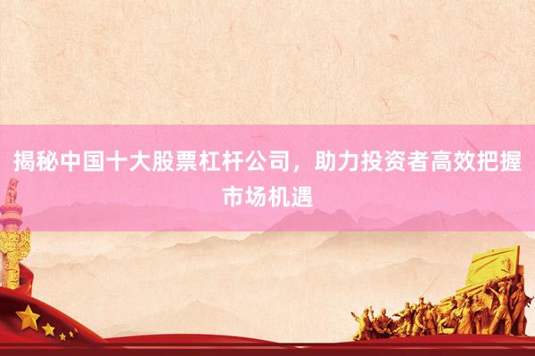 揭秘中国十大股票杠杆公司,助力投资者高效把握市场机遇
