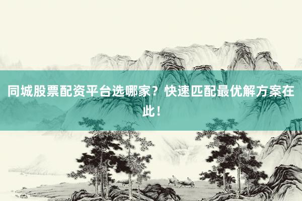 同城股票配资平台选哪家？快速匹配最优解方案在此！