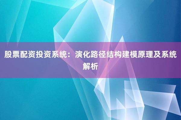 股票配资投资系统：演化路径结构建模原理及系统解析